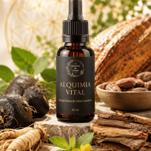 Botella ámbar Alquimia Vital de Botánica de Chulita para energía vital, circulación y bienestar natural